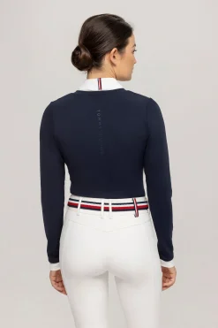 Hot Tommy Hilfiger Equestrian Montana dames 2-i-1 stevneskjorte Stevne|Skjorter Og Topper