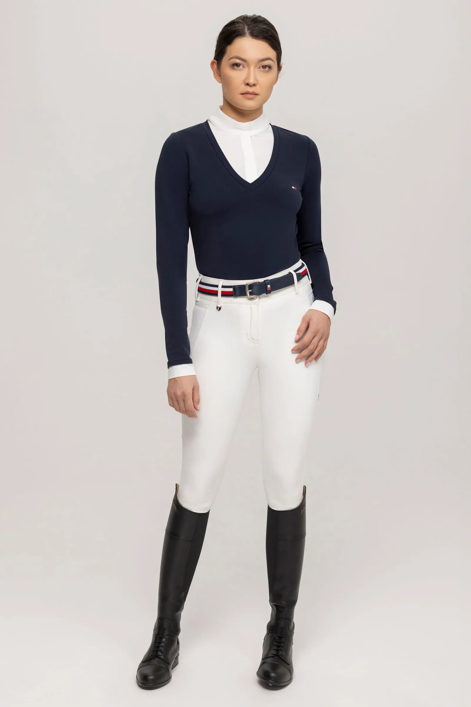 Hot Tommy Hilfiger Equestrian Montana dames 2-i-1 stevneskjorte Stevne|Skjorter Og Topper