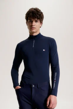 Discount Tommy Hilfiger Equestrian 1/4 Zip Termoskjorte for menn Rideskjorter
