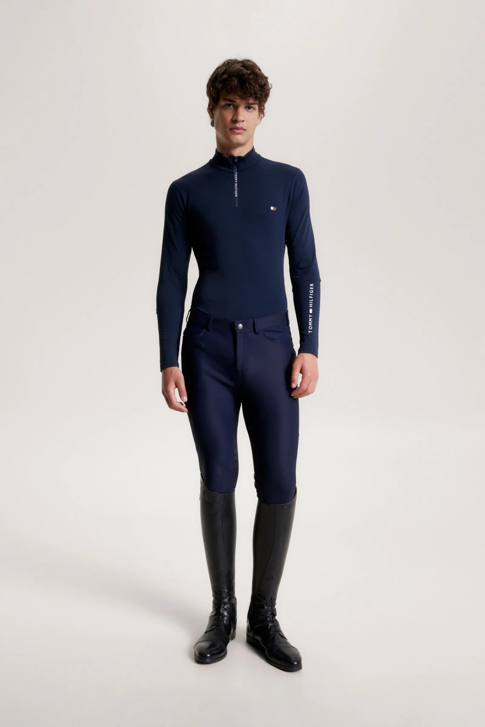 Discount Tommy Hilfiger Equestrian 1/4 Zip Termoskjorte for menn Rideskjorter